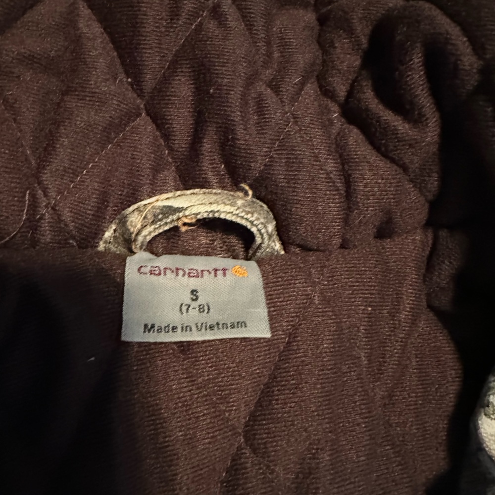 Carhartt Canvas insulated hooded jacket Youth size Small (7/8) - Picture 2 of 4
